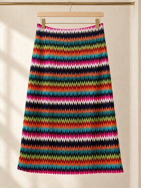 Violet B, A-Line Skirt, Chevron Missoni-esque print, Indie Sleaze, Size Large